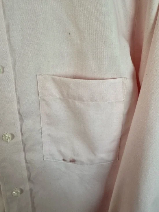 Eagle Shirtmakers Pink Dress Shirt 15.5 32/33 Non-Iron 100% Cotton Mens Medium - Picture 3 of 9